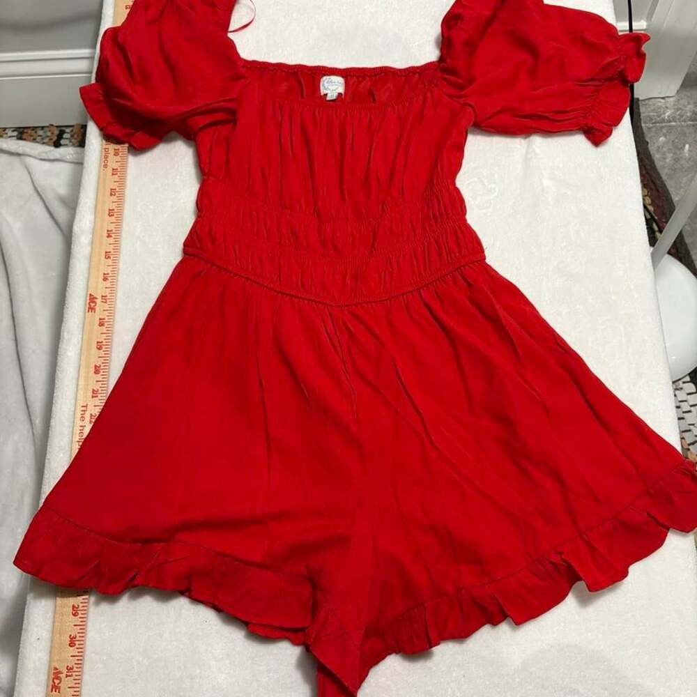 Blue Rain by Francesca's Red Romper Size M
